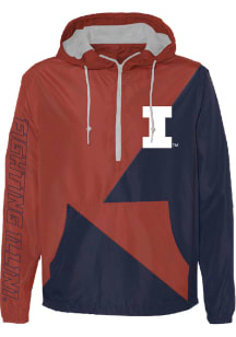 Something Inked Illinois Fighting Illini Mens Orange Two Tone Windbreaker Light Weight Jacket