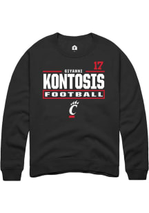 Giyahni Kontosis Cincinnati Bearcats Mens Black Football NIL Stacked Box Player Crew