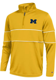 Champion Michigan Wolverines Youth Gold Skybox CB Long Sleeve Quarter Zip Shirt