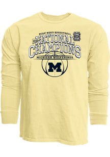 Blue 84 Michigan Wolverines Yellow 2026 Men's Basketball National Champions Long Sleeve T Shirt