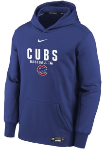 Nike Chicago Cubs Youth Blue AC Therma Fit Long Sleeve Hoodie