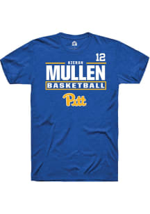 Kieran Mullen Pitt Panthers Blue NIL Stacked Box Short Sleeve Player T Shirt