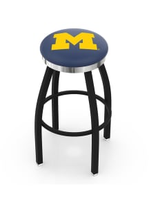 Michigan Wolverines Chrome Seat Pub Stool - Black