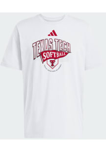 Adidas Texas Tech Red Raiders White 2026 Softball Dugout Refresh Short Sleeve T Shirt