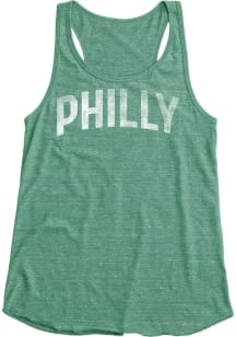 Blue 84 Philadelphia Womens Kelly Green Lennon Wordmark Tank Top
