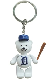 Detroit Tigers Baseball White Bear Keychain - White