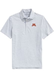 Vineyard Vines Minnesota Golden Gophers Mens Charcoal Sankaty Stripe Short Sleeve Fashion Polo