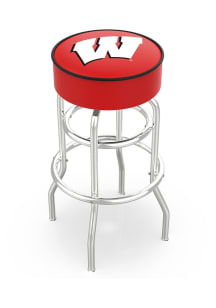 Wisconsin Badgers Double-Ring Swivel Pub Stool - Black