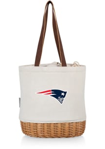 New England Patriots Tan Pico Canvas and Wicker Tote