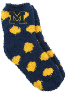Michigan Wolverines Fuzzy Dot Youth Quarter Socks