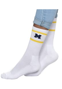 Michigan Wolverines Stripe Womens Crew Socks