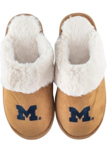 Michigan Wolverines Faux Suede Womens Slippers