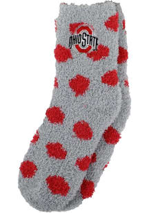 Ohio State Buckeyes Fuzzy Dot Youth Quarter Socks