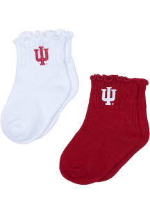 Indiana Hoosiers 2pk Lettuce Hem Baby Quarter Socks