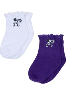K-State Wildcats 2pk Lettuce Hem Baby Quarter Socks