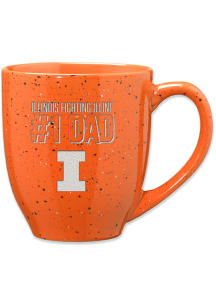 Illinois Fighting Illini 16oz Dad Speckled Ceramic Mug - Orange