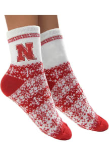 Nebraska Cornhuskers Holiday Womens Crew Socks