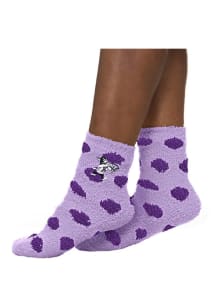 K-State Wildcats Fuzzy Dot Womens Quarter Socks