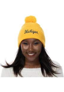 Michigan Wolverines Gold Fashion Womens Knit Hat