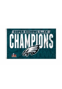 Philadelphia Eagles 2024 Super Bowl Champions 3x5 Silk Screen Grommet Flag - Midnight Green