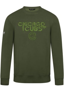 Levelwear Chicago Cubs Mens Green Zane Lanes Camo Long Sleeve Crew Sweatshirt