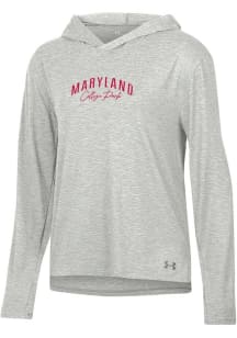 Under Armour Maryland Terrapins Womens Grey Breezy Hooded Sweatshirt