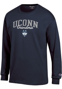 Champion UConn Huskies Navy Blue Grandma Script Jersey Long Sleeve T Shirt