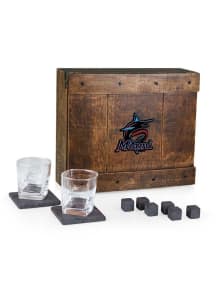 Miami Marlins Colored Whiskey Box Gift Drink Set
