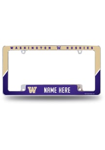 Washington Huskies Personalized Chrome License Frame
