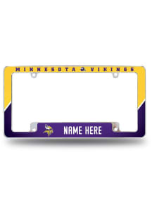 Minnesota Vikings Personalized Chrome License Plate Frame - Purple