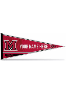 Miami RedHawks Personalized Felt Pennant - Red