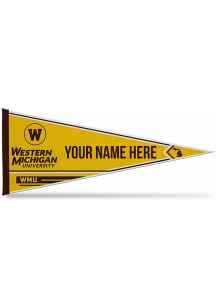 Western Michigan Broncos Personalized Felt Pennant - Brown