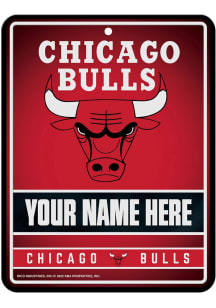 Chicago Bulls Personalized Metal Parking Sign - Red
