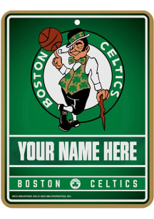 Boston Celtics Personalized Metal Parking Sign - Green
