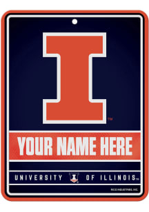 Illinois Fighting Illini Personalized Metal Parking Sign - Orange