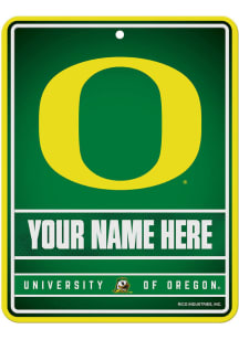 Oregon Ducks Personalized Metal Parking Sign - Green