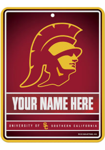 USC Trojans Personalized Metal Parking Sign - Cardinal