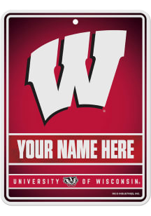 Wisconsin Badgers Personalized Metal Parking Sign - Cardinal