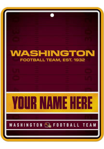 Washington Commanders Personalized Metal Parking Sign - Red