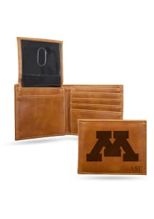 Minnesota Golden Gophers Personalized Laser Engraved Mens Bifold Wallet