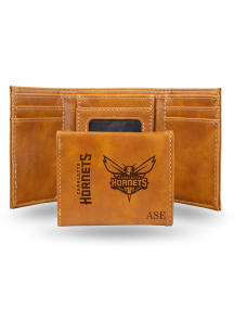 Charlotte Hornets Personalized Laser Engraved Mens Trifold Wallet