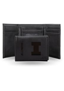 Illinois Fighting Illini Personalized Laser Engraved Mens Trifold Wallet