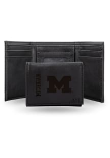 Michigan Wolverines Personalized Laser Engraved Mens Trifold Wallet