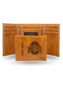 Ohio State Buckeyes Personalized Laser Engraved Mens Trifold Wallet