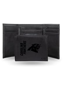 Carolina Panthers Personalized Laser Engraved Mens Trifold Wallet