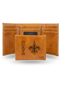 New Orleans Saints Personalized Laser Engraved Mens Trifold Wallet