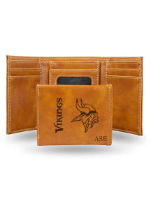 Minnesota Vikings Personalized Laser Engraved Mens Trifold Wallet