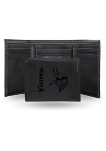 Minnesota Vikings Personalized Laser Engraved Mens Trifold Wallet