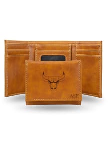 Chicago Bulls Logo Personalized Laser Engraved Mens Trifold Wallet