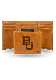 Baylor Bears Logo Personalized Laser Engraved Mens Trifold Wallet
